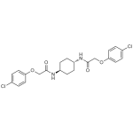 Chemical structure of ISRIB (SIH-645), a Stress response inhibitor. CAS #: 1597403-47-8. Molecular Formula: C22H24Cl2N2O4. Molecular Weight: 451.3 g/mol. SIH-645-ISRIB-Chemical-Structure